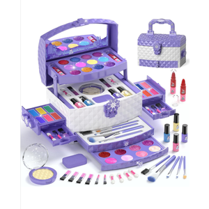 PERRYHOME Kids Makeup Set for Girl 56 Pcs Washable Real Cosmetic, Non-Toxic Frozen Toys Toddler Makeup Kit, 2026 New Princess Valentine & Birthday Girl Gift for 3 4 5 6 7 8 9 10 11 12 Year Old Girls