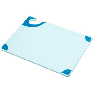 San Jamar Saf-T-Grip Plastic Cutting Board with Safety Hook, 9" x 12" x 0.375", Blue