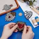 MAYJOYDIY 4 Pcs Love Heart Rhinestone Bead Patch Sew on Handmade Heart Patches Arrow Sequin Rhinestone Embroidery Applique Sparkling Heart-Shape Adornments for Jeans Jackets Handbag Shoes Decoration