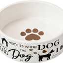 SPOT I Love Dogs Dish -Round Ceramic Food/Water Bowl with High Walls for Pets, Dishwasher Safe, Ideal for Small Dogs, Cats, Reptiles, Large Birds, 5in, 1.75 Cup (14oz)