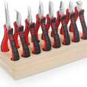 Jewelry Pliers Sets Jewelers Making Tools Kit, Professional 8 piece Mini Wire Plier with Wood Holder for Beading, Crafting, Crimping, Cutting, Repair, Wrapping, Complete Quality for Adults Starter