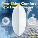 Serta Cooling Down Alternative Bed Pillows Queen Size Set of 2, Reversible Cooling & Cotton Fabric, Medium Firm, Breathable Support for Hot, Side, Back & Stomach Sleepers, 20" x 28"