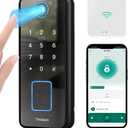WiFi Smart Door Lock,Keyless Entry Deadbolt with App Control, Gateway, Touchscreen Keypad - Auto Lock & IP65 Waterproof - Fingerprint Door Lock for Front Door,Home,Office
