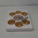 Glass Tea Cups and Saucers Set of 6, Glass Coffee Mugs with Stainless Steel Spoon, Dishwasher & Microwave Safe Teacups for Espresso Cappuccino Latte Tea Juice, 6OZ/180ML, Amber