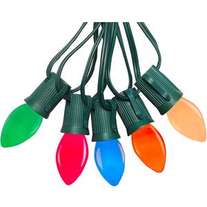 C7 LED Christmas String Lights,Vintage 25Ft Outdoor Multicolor String Lights with 27 Energy-Efficient Waterproof Glass LED Bulbs for Christmas Backyard Carnival,Patio,Wedding,Holiday Decoration.