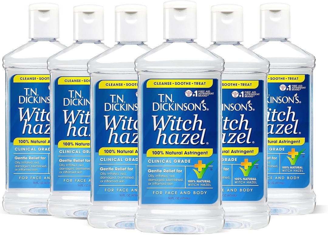 T.N. Dickinson's Witch Hazel Astringent for Face and Body, 100% Natural, 6 Count
