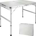VILLEY Folding Camping Table, 3ft Small Portable Lightweight Outdoor Table with Aluminum Adjustable Legs for Travel Picnic Cooking Beach, 3ft-36"L x 23''W