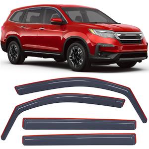 Nilight in-Channel Window Visors for Honda Pilot 2016-2022, Not Fit for Touring/Elite/Black Edition, Side Window Deflectors Rain Guards for Cars, Sleek Low Profile Design, Light Smoky Blue, 4PCS
