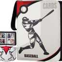 Baseball Card Binder 440 Pockets, 55 Sleeves Small Baseball Binder 3 Ring Zipper Trading Cards Holder 4 Pocket, Mini Sport Collection Book Storage Organizer, Album Folder Case Photocard Protector Gift