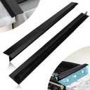 16.5"-33" Stove Counter Gap Covers, Stainless Steel Stove gap Guard, Cooktop Trim Kit, Stove Gap Guards, Oven Gap Filler, Heat Resistant & Effectively Protect Stove Gap Filler,BLACK(2PCS)