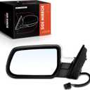 A-Premium Driver Side Power Door Mirror - Compatible with Chevrolet Equinox & GMC Terrain, 2010-2014 - Heated Manual Folding Chrome Outside Rear View Mirror - Replace# 20858712