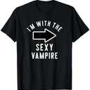 Couples Halloween Costume Shirts I'm With The Sexy Vampire T-Shirt Large