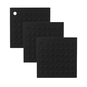Pack Of 4 Lamson Original Hotspot Pot Holder/Trivet 3-Pack, Black