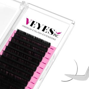 VEYES INC Classic Volume Lash Extensions 0.03-0.20 J/B/L/C/CC/D/DD Curl 5-25mm Mixed & Single Length Tray, Premium Silk Eyelashes, Professional Supplies for Lash Techs(Matte Black 0.05 D 16mm)