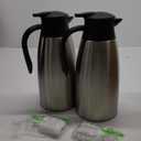 Norme 2 Pcs Thermal Coffee Carafe Insulated Stainless Steel Coffee Carafe for Hot Liquid Vacuum Thermal Pot Creamer Carafe Dispenser with Brushes Keeping Hot Water Milk(Silver,68 oz)