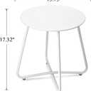 danpinera Outdoor Side Tables with Flower Cut Outs, Weather Resistant Steel Patio Side Table, Small Round Outdoor End Table Metal Side Table for Patio Yard Balcony Garden White, 17.72 in x 17.72 in x 17.72 in
