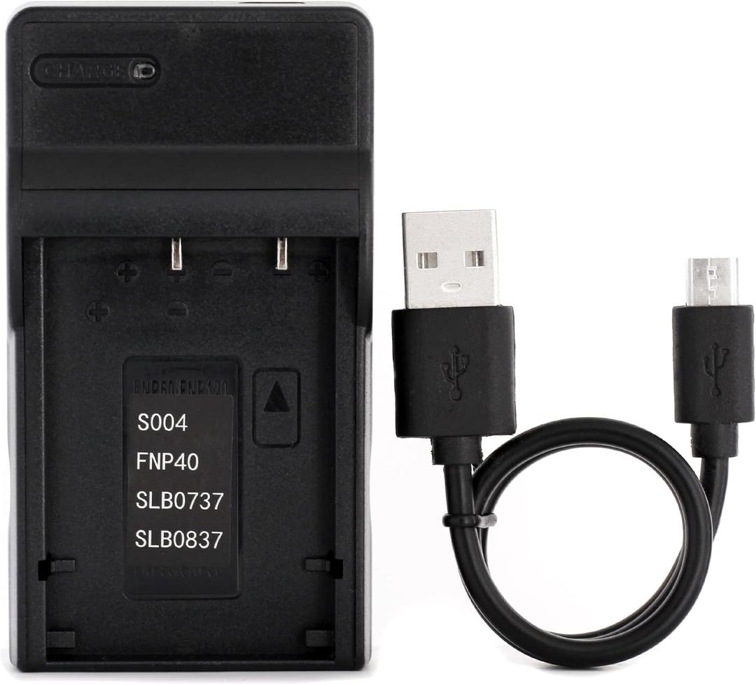 Norifon D-LI8 USB Charger for Pentax Optio A10, A20, A30, Optio S4i, S5i, S7, SV Camera and More