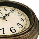 Plumeet Retro Wall Clock, 12'' Non Ticking Classic Silent Vintage Wall Clocks Decorative Kitchen Living Room Bedroom - Battery Operated (Copper Gold)
