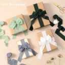 2 x YANGTE Handmade Chiffon Silk Ribbon Fringe 1.5 Inch x 4 Rolls Total 28 Yd Frayed Edges Ribbons for Gift Wrapping, Wedding Invitations, Bridal Bouquets, DIY Crafts, Home Decor (Ivory & Green & Blue)