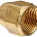 Anderson Metals 54014-04 Brass Tube Fitting, Short Flare Nut, 1/4" Tube OD, Copper