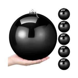 Zubebe 6 Pcs 8" Extra Large Outdoors Christmas Balls Ornaments Jumbo Oversized Christmas Tree Decorations Giant Hanging Xmas Plastic Balls Ornaments for Lawn Yard Decoration (Black)
