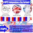 10 Pack 10 Feet Foil Fringe Garland Metallic Tassle Banner Wall Hanging Tinsel Streamers Backdrop for Parade Floats, Bachelorette, Wedding, Birthday, Independence Day Party Decorations(Red Blue White)
