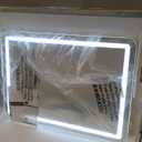 Hasipu Vanity Mirror with Lights and Bluetooth Speaker, 27.6" x 19.7" LED Makeup Mirror, Light up Mirror with 10X Magnification, USB Charging Port, Smart Touch 3 Colors Dimmable (White)