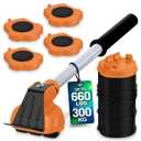 Furniture Jack Lifter Tool  Lifters for Heavy Furniture for Heavy Items, Lifter Tool & Appliance Slider Combo for Sofas, Tables & More  Up to 660 Lbs, Adjustable 0.68.5 for Easy Home Moving (Orange)