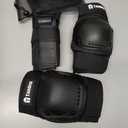 Skateboard Protective Gear Knee Pads and Elbow Pads Set, Elbow and Knee Pads for Roller Skating Wrist Guards Skateboarding Pads (Youth (9-15 years), Black)