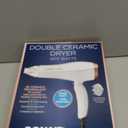 Conair Double Ceramic Hair Dryer, 1875W Blow Dryer with Diffuser and Concentrator, Ionic Conditioning, 3 Heat & 2 Speed Settings, White