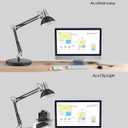 LEPOWER Metal Desk Lamp, Adjustable Goose Neck Architect Table Lamp with On/Off Switch, Swing Arm Desk Lamp with Clamp, Eye-Caring Reading Lamp for Bedroom, Study Room &Office (Black)