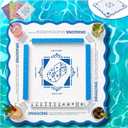 Floating Mahjong Table for Pool, 31.5" Double-Sided Water Game Tray for Mahjong & Poker Card Games，Waterproof Pool Mahjong Table with 4 Mahjong Shuffler Cards for Hot Tub, Lake, Beach, Pool Party