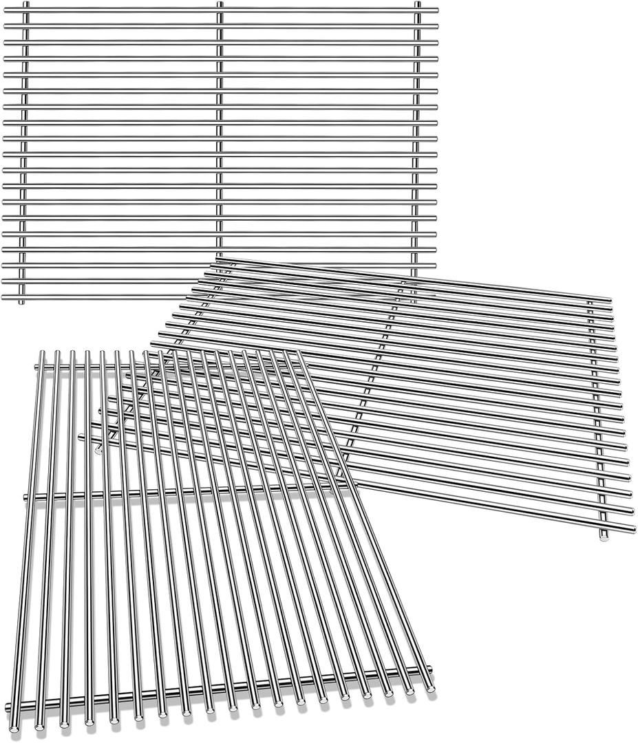 Kalomo Grill Grates Parts for Weber Genesis Grill 66803, 66096, Weber Genesis II E-610, Genesis II LX E-640 S-640, CSE-315, CSS-315, 18Stainless Steel Grids BBQ Gas Grill Replacement Parts