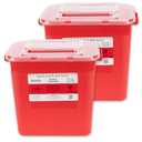Alcedo Sharps Container for Home Use 2 Gallon (2-Pack) | Biohazard Needle and Syringe Disposal | Professional Medical Grade