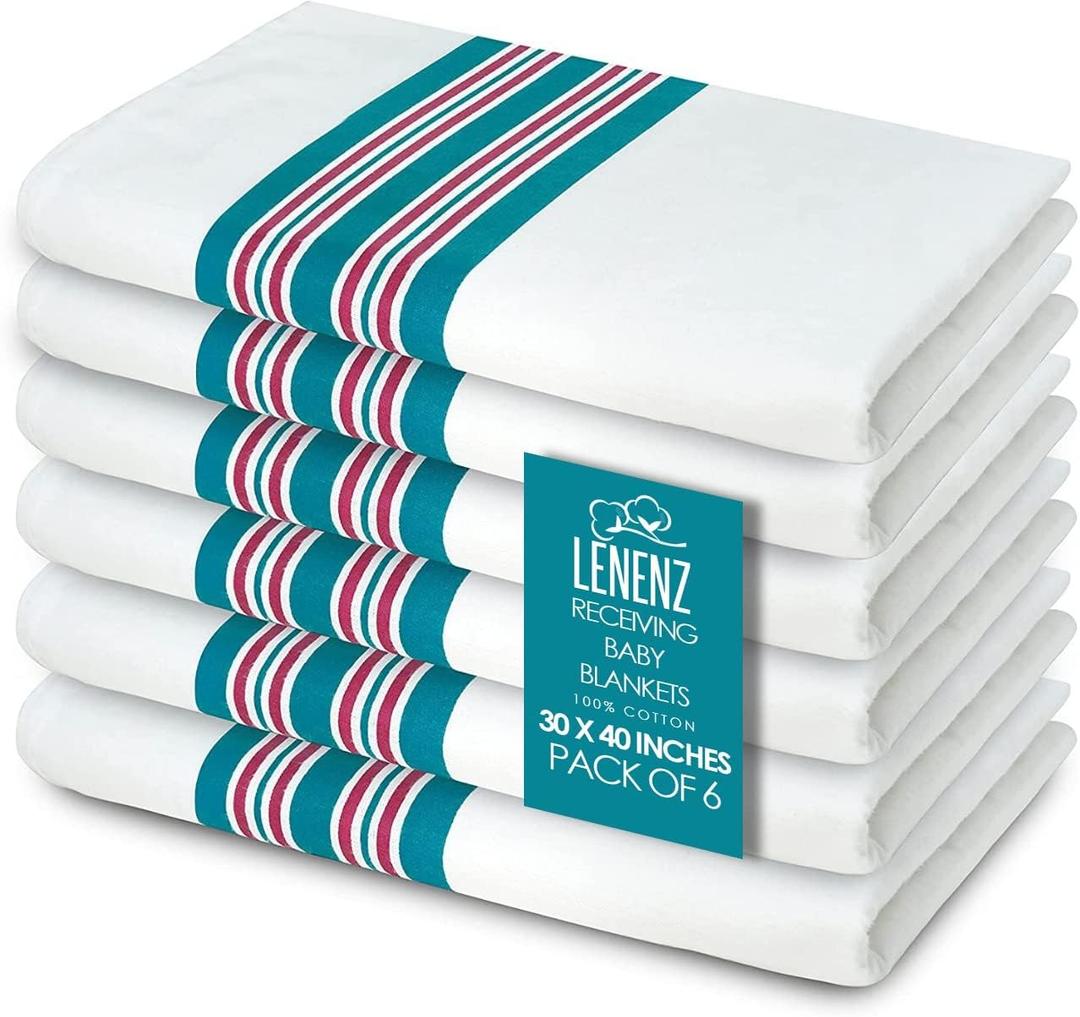 Baby Receiving Blankets, 100% Cotton Flannel Receiving Blanket, Perfect for swaddling & Wrapping, Ultra-Soft Hospital Blankets, Size 30 x 40 inch (6)