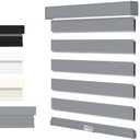 MYshade Cordless Zebra Blinds for Windows with Free-Stop(Gray,33" W x 64" H) Dual Layer Shades for Day & Night Privacy and Light Filtering, Perfect for Home & Bedroom, Easy to Install