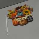 Metal Thanksgiving Decoration Fall Pumpkin Mason Jar Yard Sign Stake 14.2 Inch Autumn Welcome Sunflower Outdoor Yard Decor for Autumn Harvest Outside Lawn Decorations Garden Patio Walkway