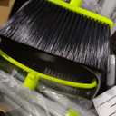 TreeLen Broom and Dustpan Set, TreeLen Broom with Dust Pan with Long Handle Combo Set for Office and Home Standing Upright Sweep Use with Lobby