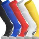 APTESOL Knee High Soccer Socks (1/3/5 Pair) Team Sport Cushion Athletic Socks for Kids Youth Adult (Small)