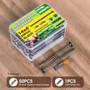 Wood Structural Screws Lag Screws Timber Screws Star Head Exterior Heavy Duty Rust Resistant Star Drive Bit Included (#14 x 4, Black, 50 pcs)