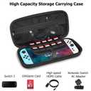 2 x TIGOJH Carrying Case compatible with Nintendo Switch 2 (2025), Switch 2 hard travel case, Nintendo Switch 2 carry case with 10 game cartridges and pocket for Switch 2 Accessories,Black
