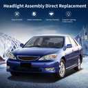AUTOSAVER88 Headlight Assembly Compatible with 2002 2003 2004 Camry (Only Fits LE/XLE) Chrome Housing Amber Reflector Clear Lens