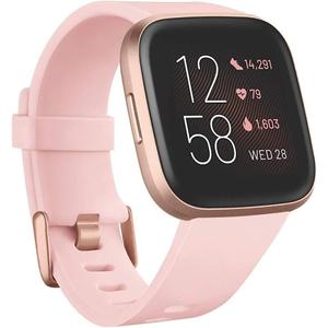 Fitbit Versa 2 Health & Fitness Smartwatch with Heart Rate, Music, Alexa Built-in, Sleep & Swim Tracking, Petal/Copper Rose, One Size (S & L Bands Included) 