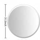36-Inch Round Bathroom Mirror, Frameless Tempered Glass Wall Mirror