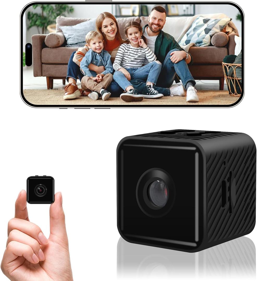 Mini Security Camera, 1080P HD Home Wireless Small Camera, Indoor WiFi Nanny Cam with Motion Detection and Night Vision, 150 Wide View, App Alerts, Cloud & SD Storage, Camer for Kids, Elders, Pet