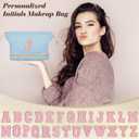 Initial Travel Makeup Bag for Women, Personalized Gift Large Double Layer Make Up Gift Cute Cosmetic Bag, Makeup Pouch Wide-open Roomy Makeup Travel Bags Birthday Thanksgiving Gifts for Her Blue -B