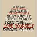 "Accept Forgive Love Yourself" Wall Art Print - 8x10” Modern Typographic Print For Living Room Décor, Home Decor, Perfect Motivational Wall Art For Self-Confidence, Unframed