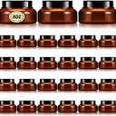 Tessco 24 Pack Plastic Jars with Lids Labels Empty Clear Plastic Jars Round Refillable Cosmetic Containers Body Butter Containers Bulk Sugar Scrub Bottle for Make Up(5 oz,Brown)