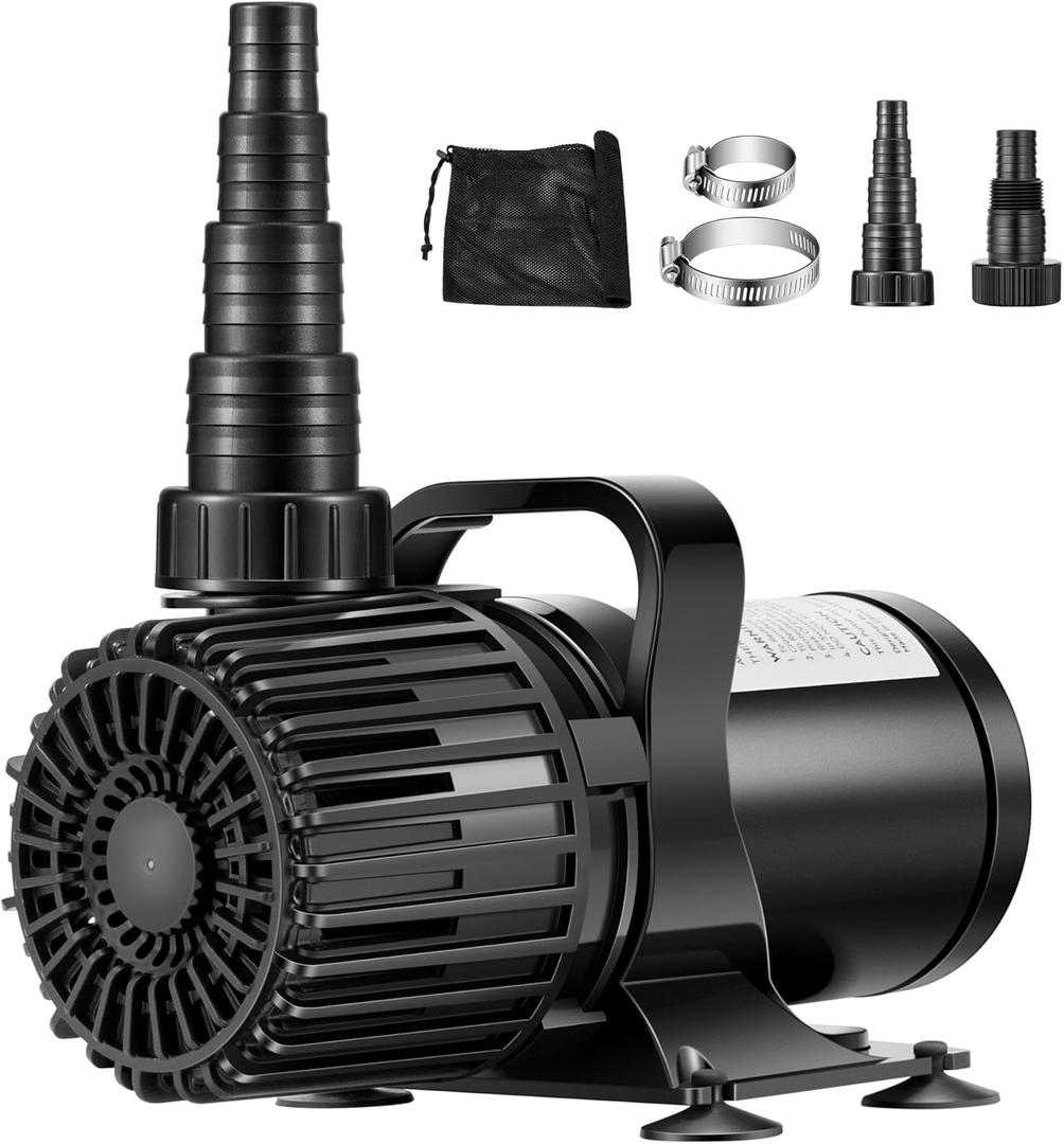 VIVOHOME 120W 2700GPH Submersible Water Pump with 180 Seamless Adjustable Nozzle and Barrier Bag for Koi Pond Waterfall Fountains Fish Tank