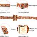 Elegant little tail Halloween Dog Collar, Orange Pumpkin Dog Collar with Flower Girl Boy Pet Collar Dog Flowers Holiday Dog Collar Flower Soft Durable Pet Collar for Large Dogs (Large (Pack of 1))